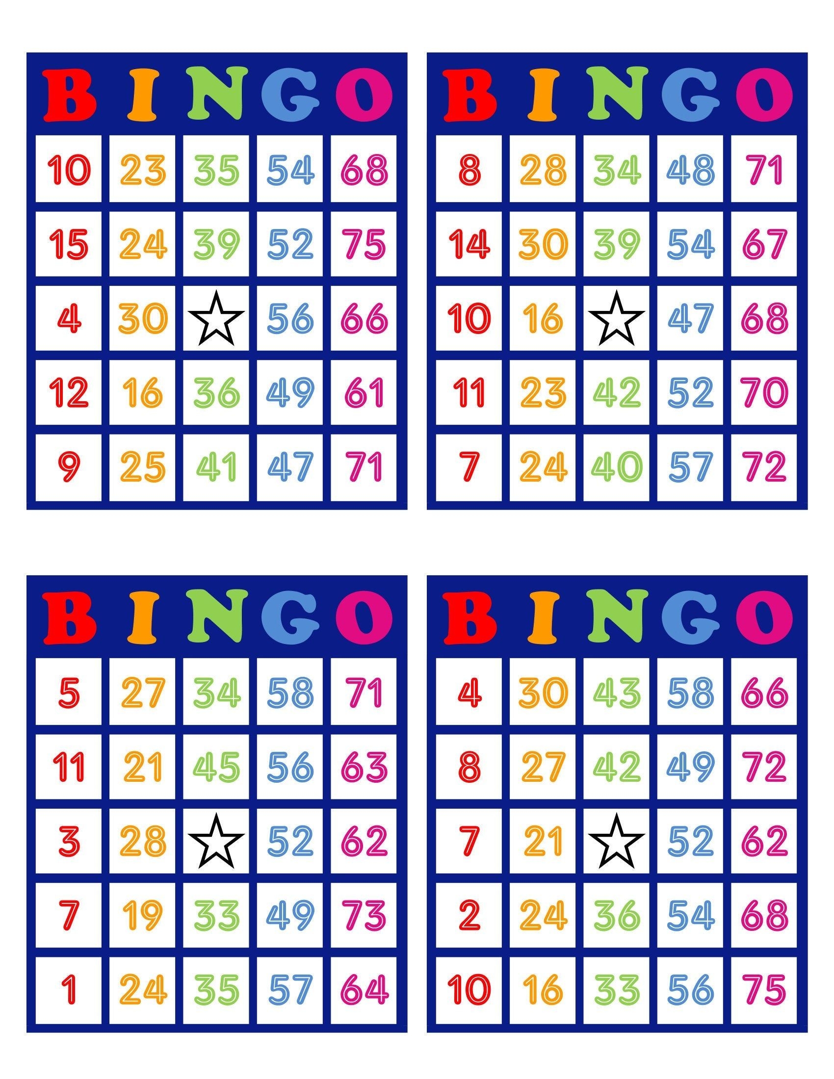 600 Bingo Cards Pdf Download 1 2 4 And 6 Per Page Instant 