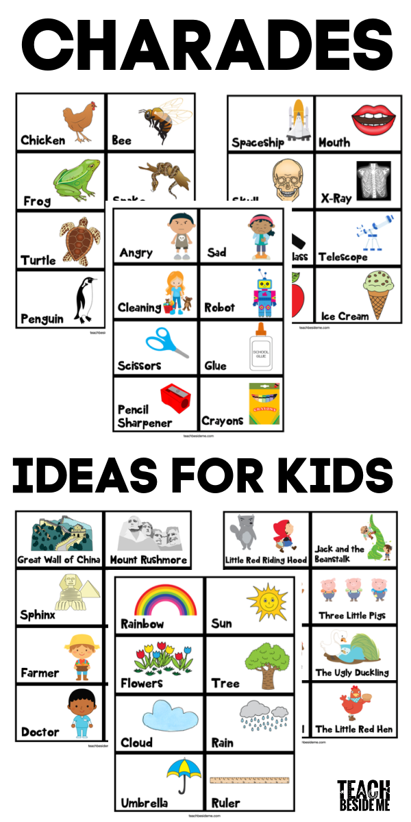 96 Printable Charades Ideas For Kids Teach Beside Me