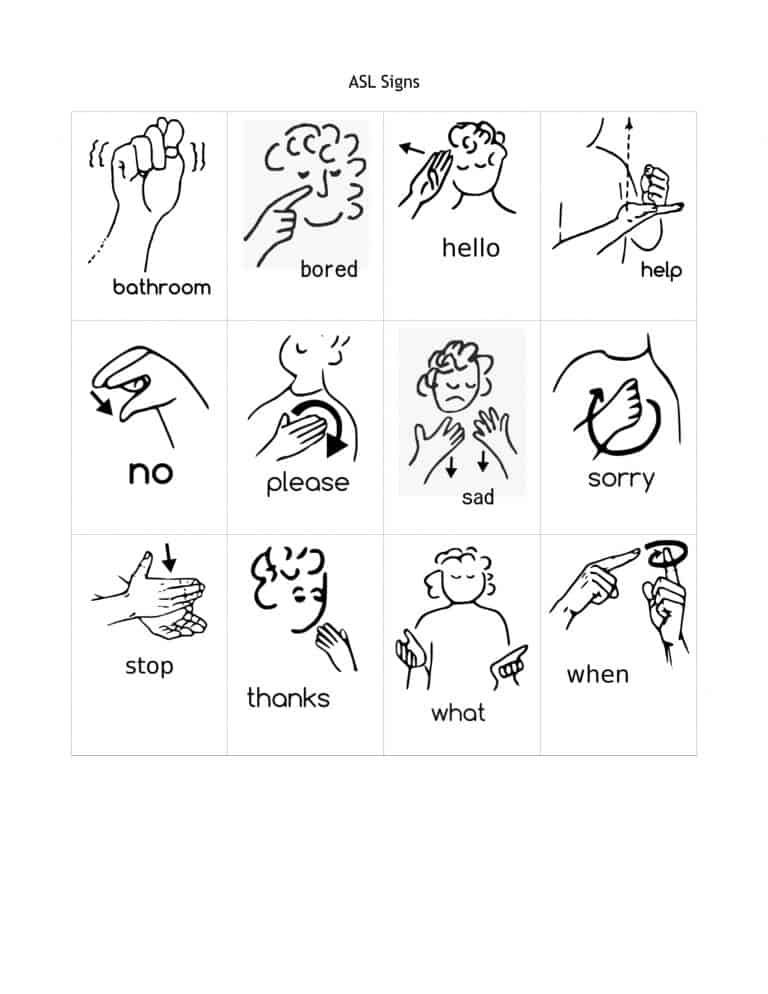 Asl Printable Flash Cards Asl Printable Flash Cards