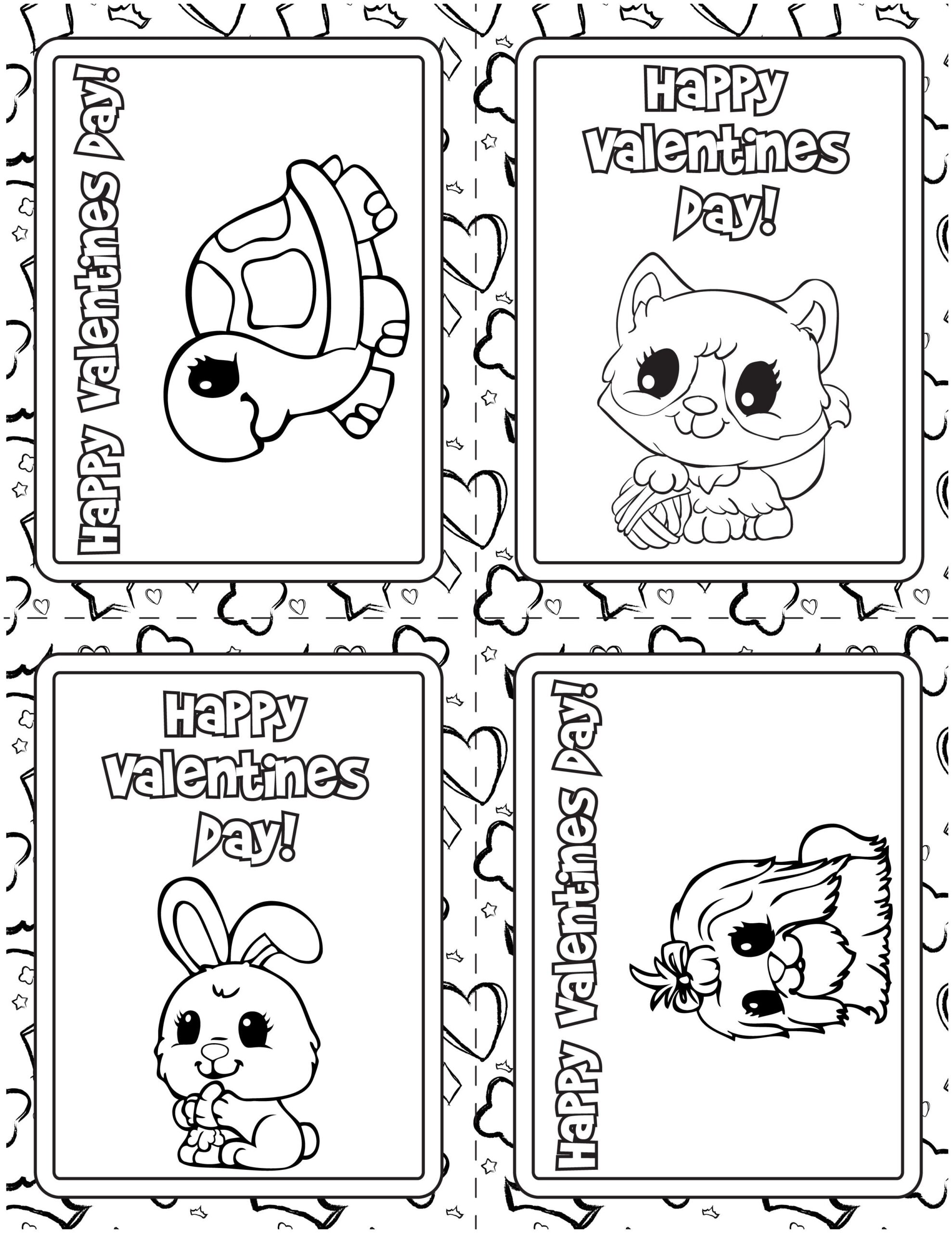 Coloring Page Printable Valentines Day Cards To Color