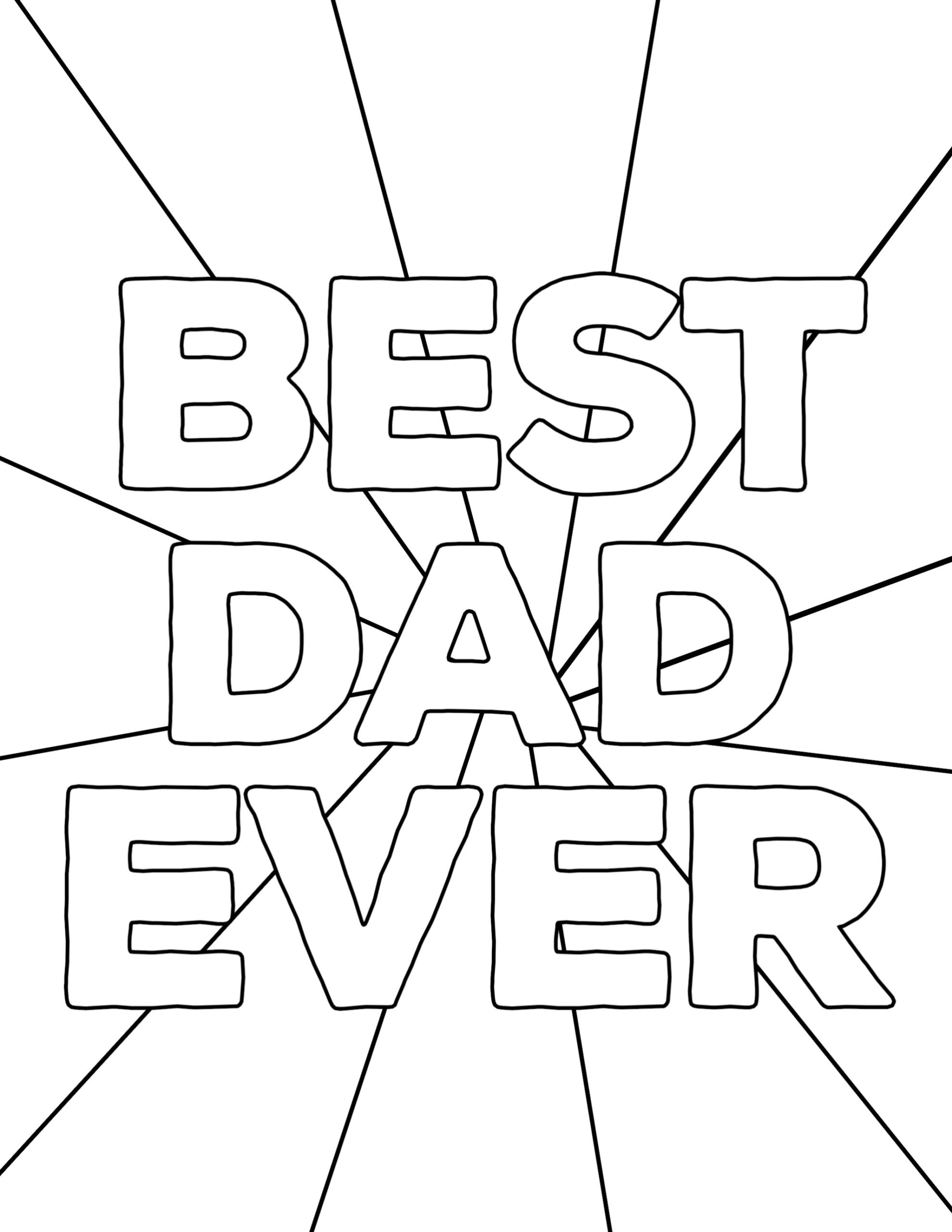 Coloring Printable Fathers Day Cards
