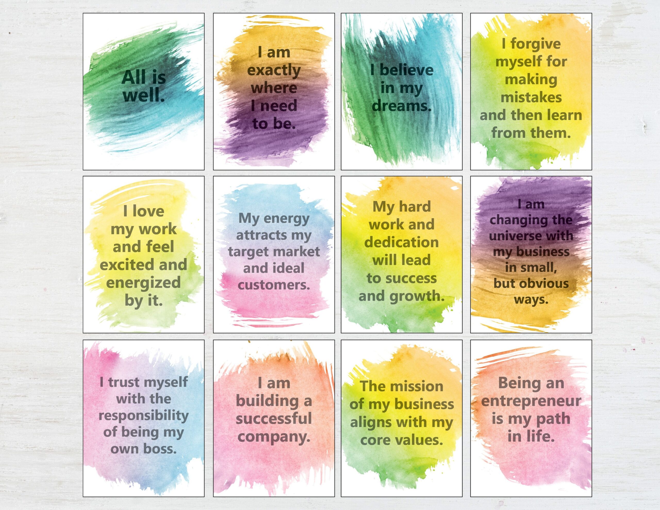 Downloadable Free Printable Affirmation Cards Pdf