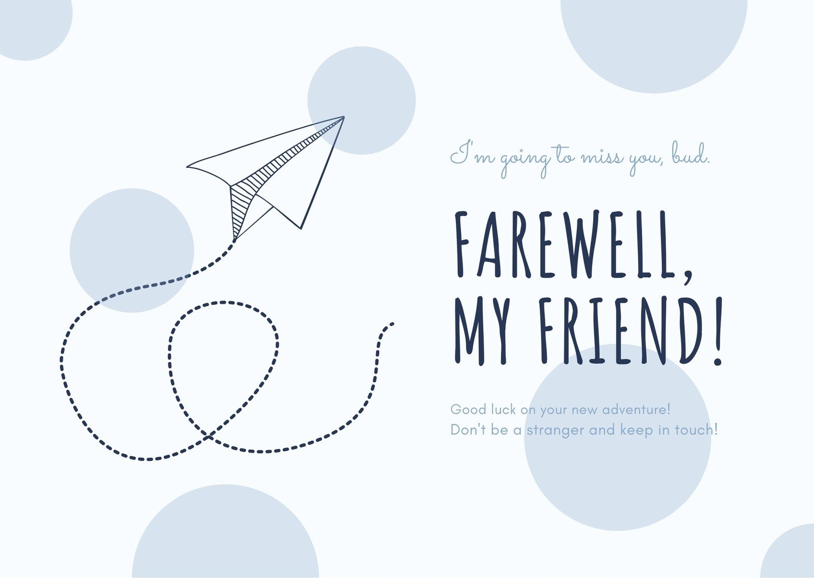 Farewell Cards Template