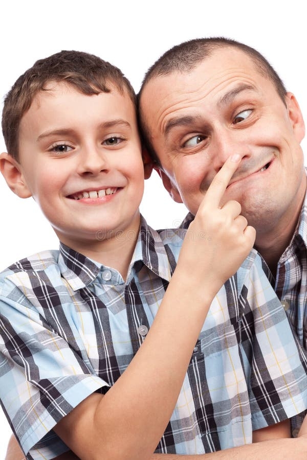 Father And Son Making Funny Faces Stock Photos Image 18688973