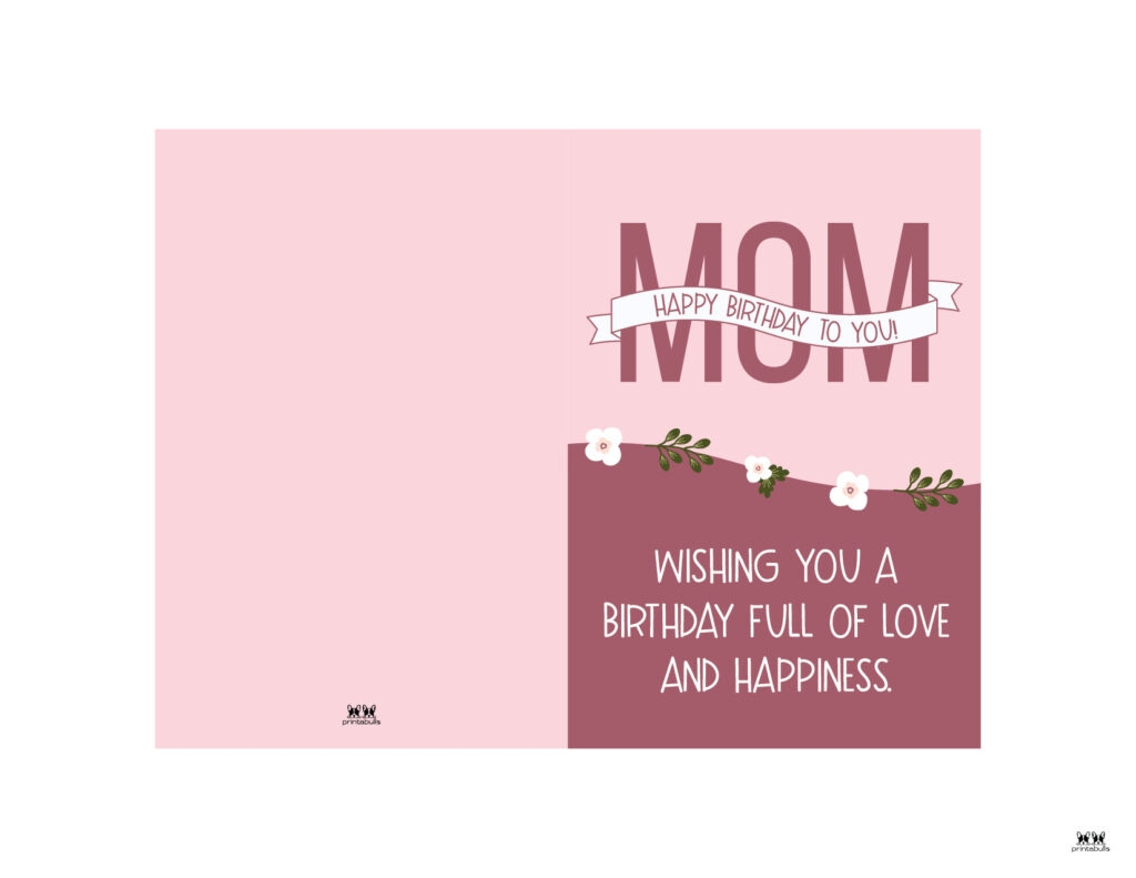 Foldable Free Printable Birthday Cards For Mom