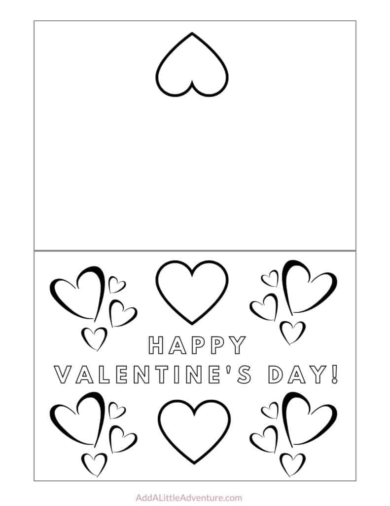 Foldable Printable Valentine 39 s Day Cards To Color