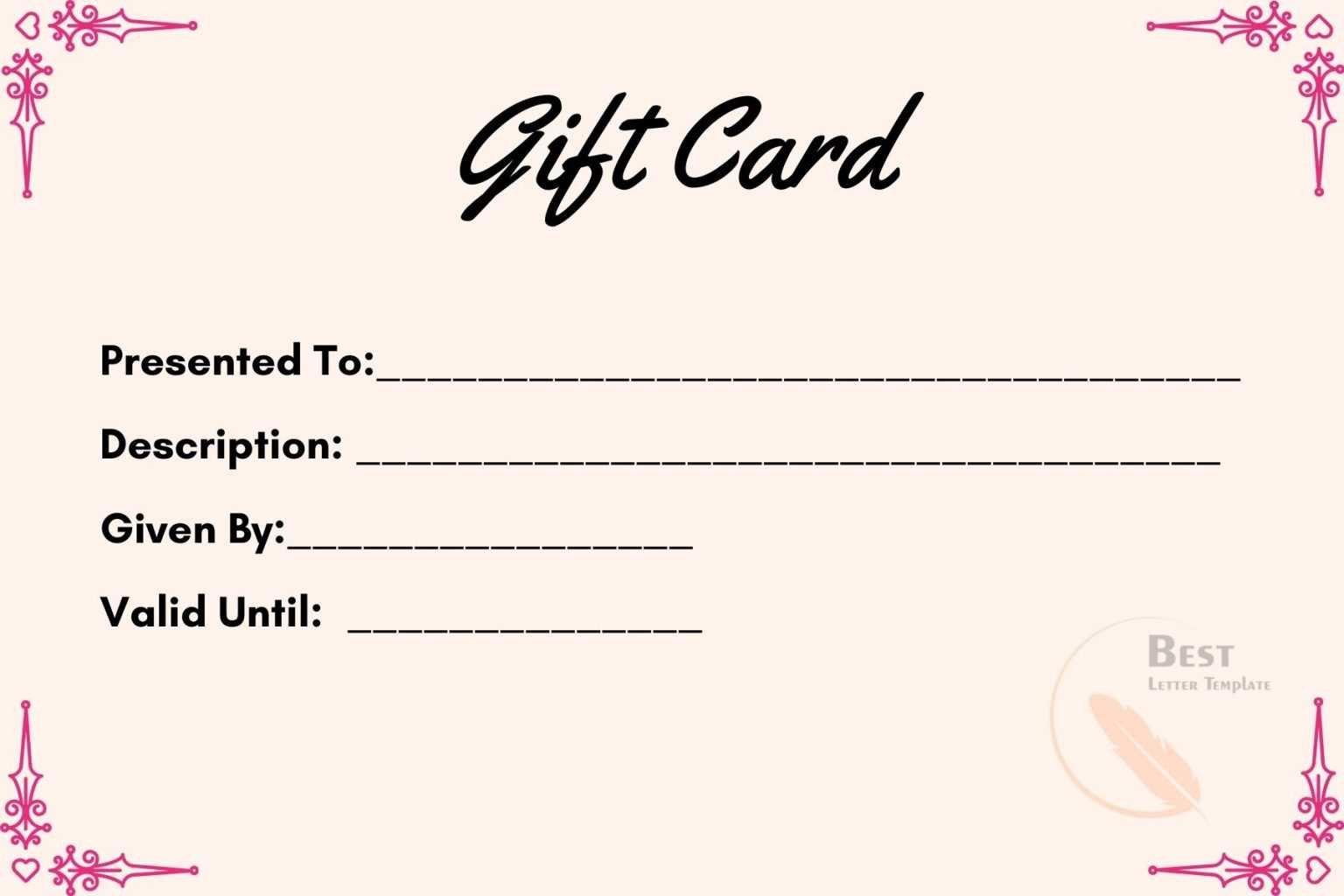Free Blank Printable Gift Voucher Template In Word PDF