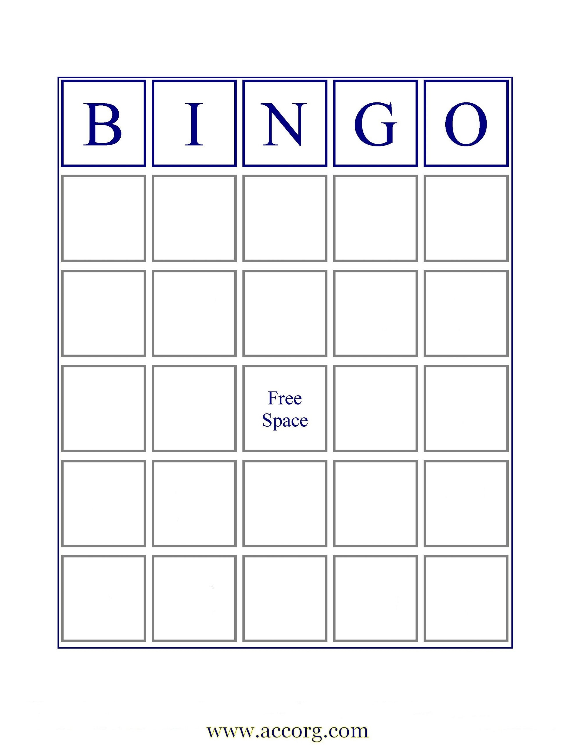 Free Printable Blank Bingo Template Create Your Own Bingo Cards Using