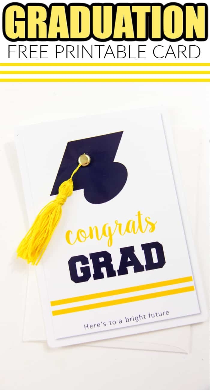 FREE Printable Graduation Card With Tassel For Any Level Graduation