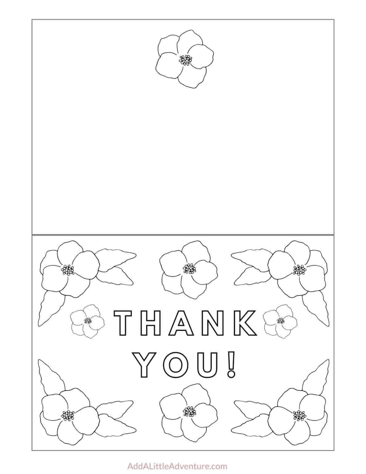 Free Printable Thank You Cards To Color Add A Little Adventure
