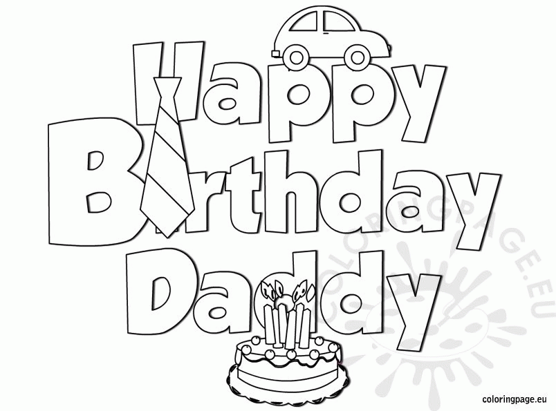 Happy Birthday Daddy Printable Coloring Pages Coloring Home