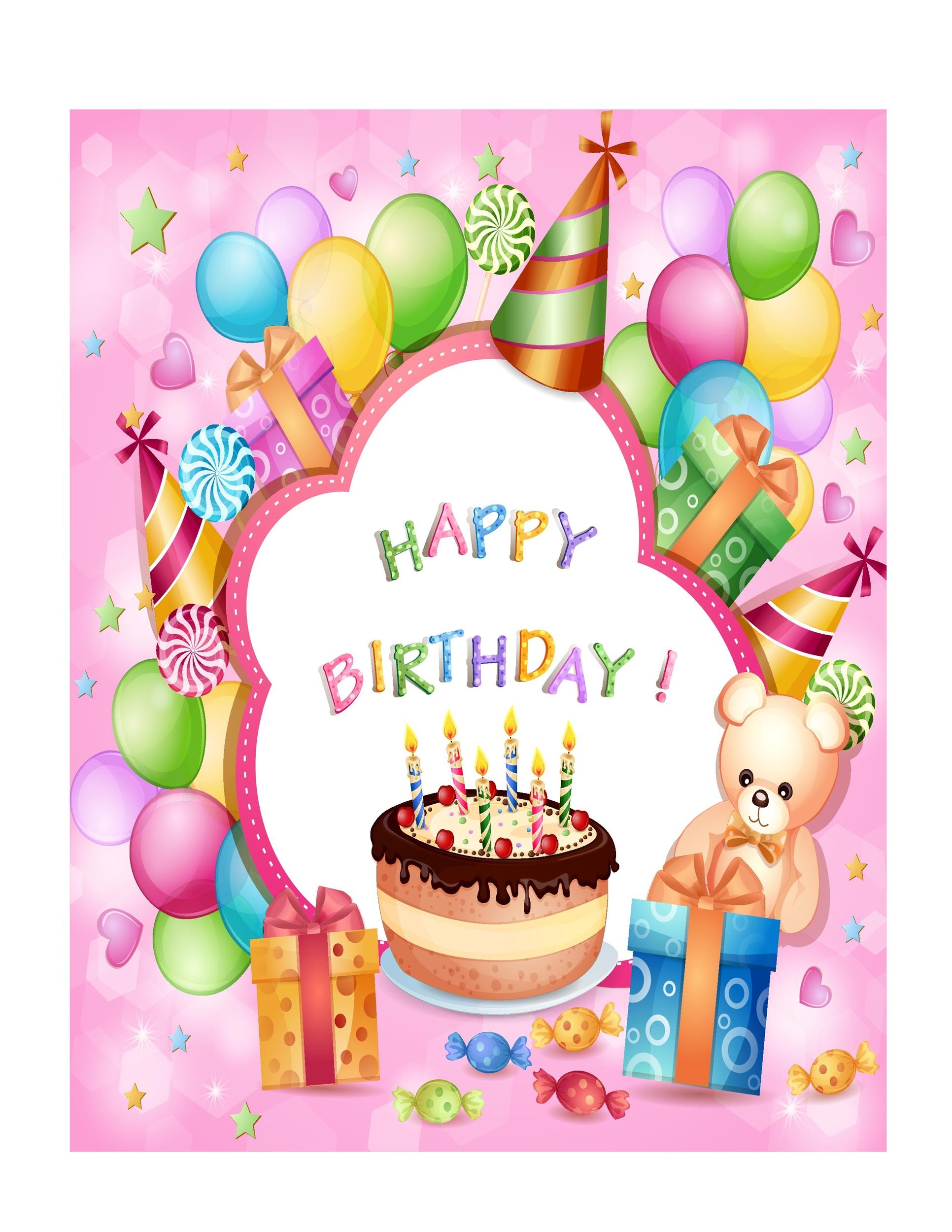Happy Birthday Free Printable Card Templates 15 Free Printable 