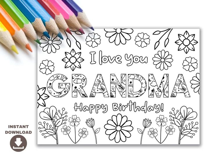 Happy Birthday Grandma Printable Card
