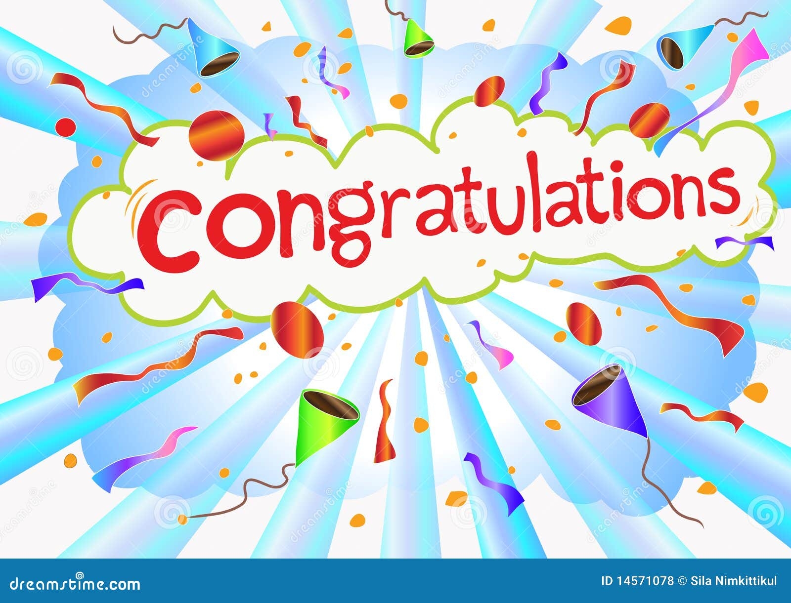 Illustration Congratulations Wording And Celebrati Stock Vector
