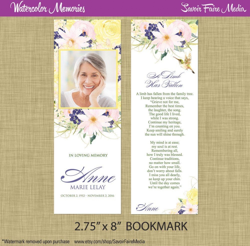 Memorial Card Templates 10 Free Pdf Printables Printablee