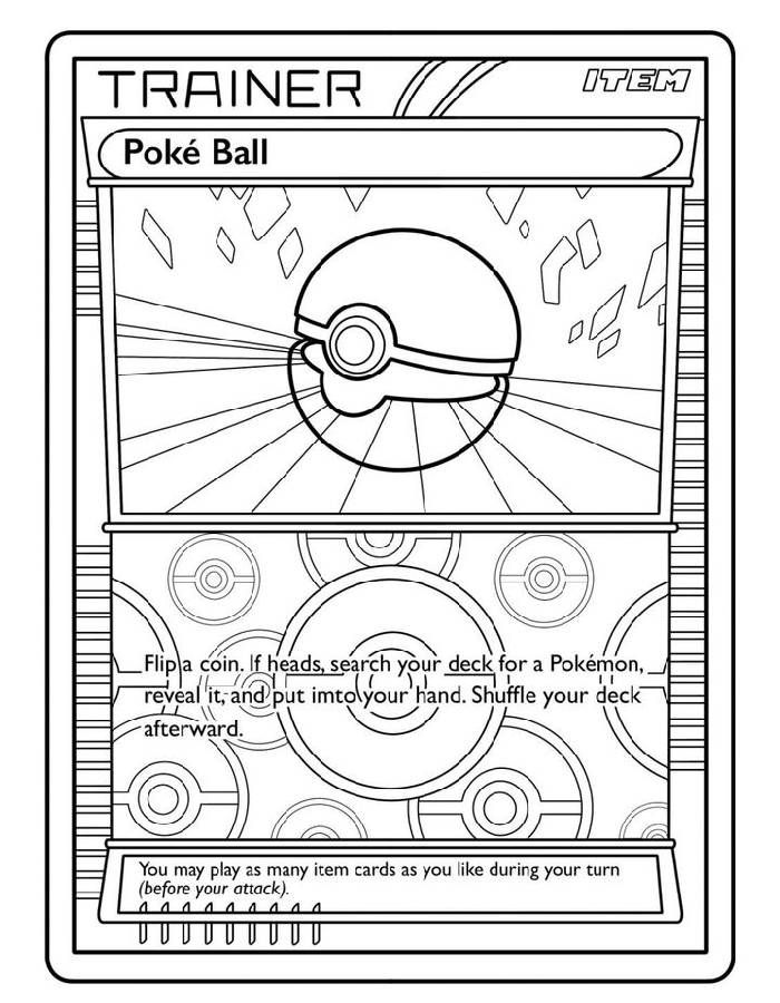 Pokeball Pokemon Card Coloring Page