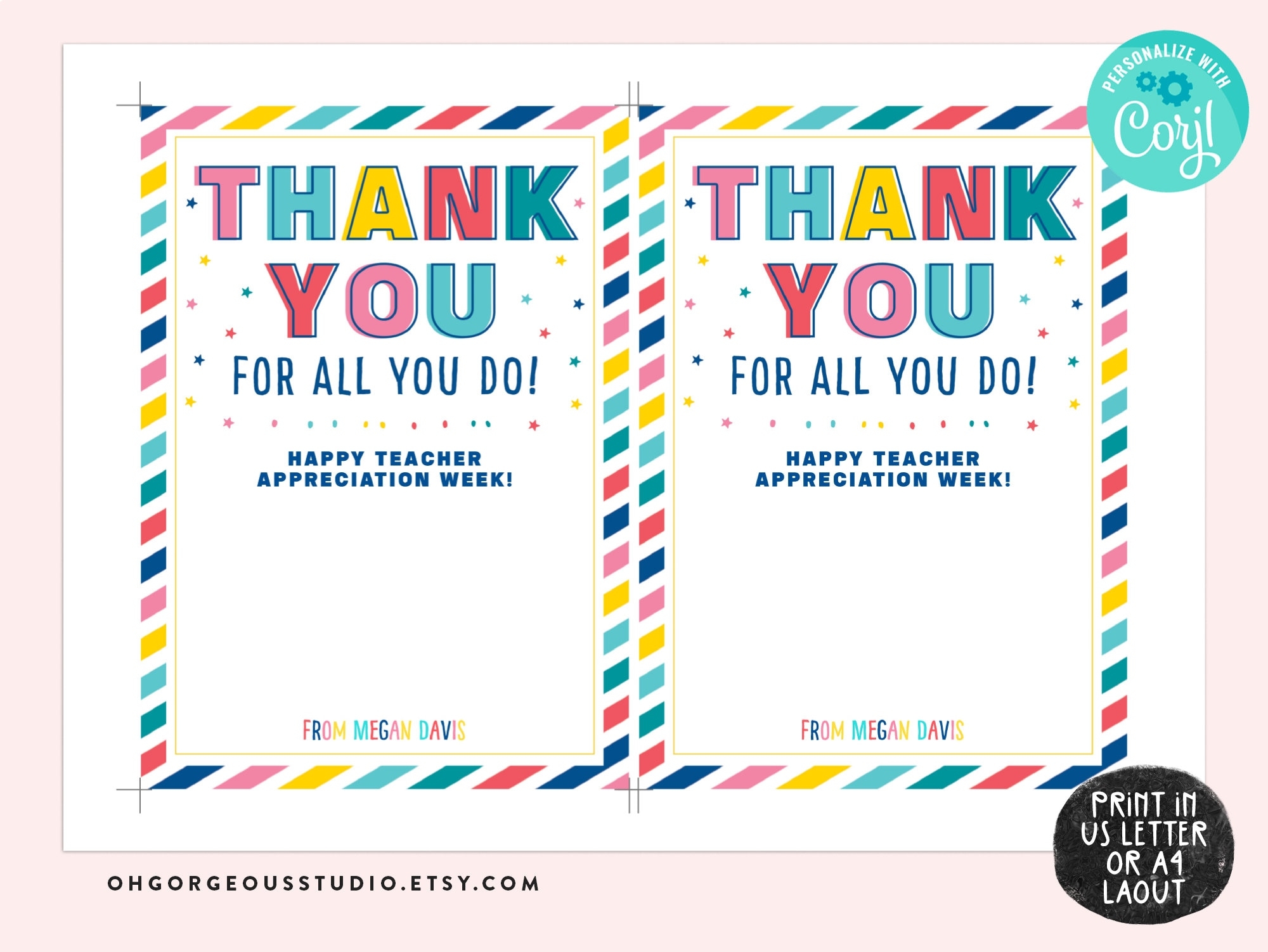 Printable Teacher Appreciation Card Teacher Appreciation Gift Card 