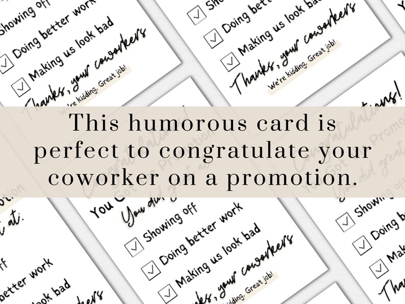Promotion Digital Card Funny Printable Promotion Card Etsy